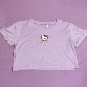 🎀 HELLO KITTY CUTE LAVENDER CROP TOP